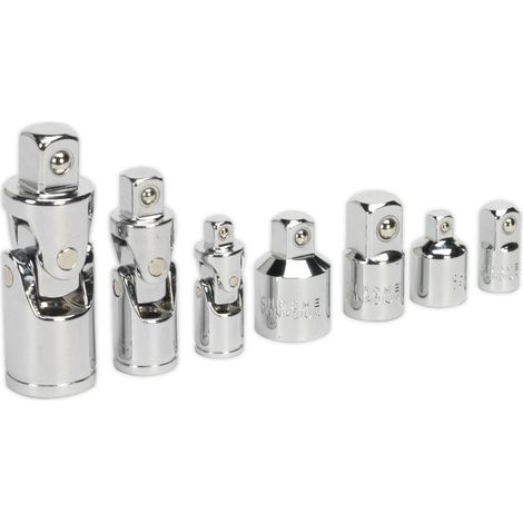 Sealey Universal Joint & Socket Adaptor Set 7pc 1/4"" 3/8"" & 1/2""Sq Drive AK2737 (1/2)