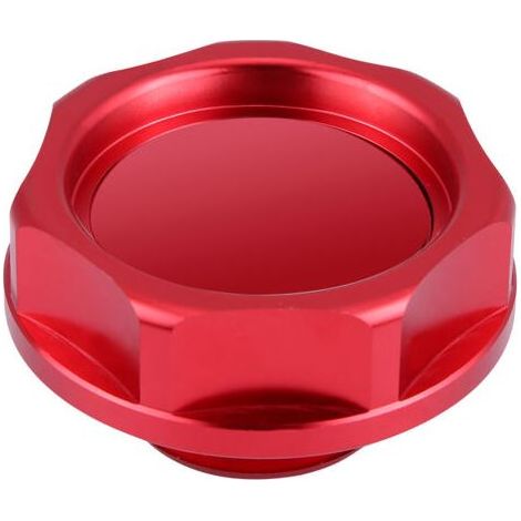 Couvercle de remplissage d'huile en alliage d'aluminium, bouchon de réservoir de carburant pour voiture (rouge) (1/5)