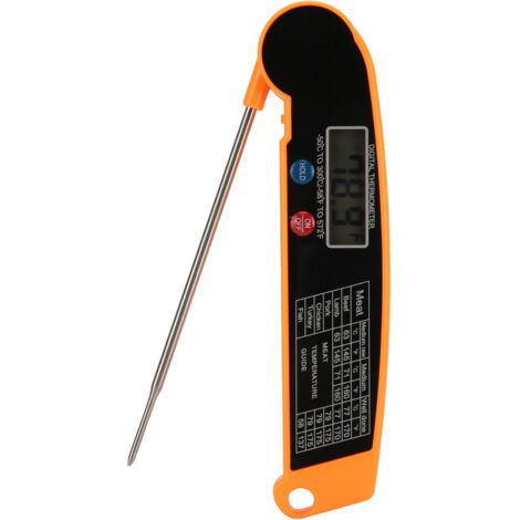 Wasserdichtes digitales Fleischthermometer für Küche und Grill – Sofortanzeige – Orange (1/5)