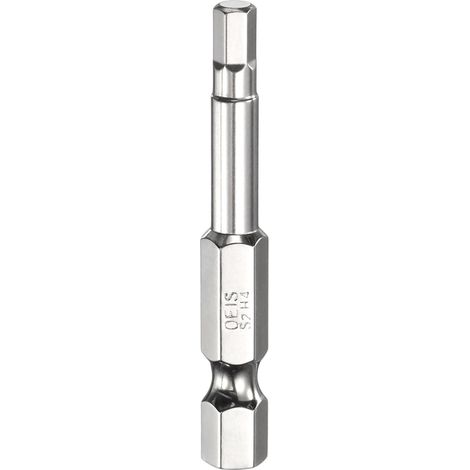 Embout de Tournevis à Tête Hexagonale 4.0mm Métrique Pointe Plate 1/4" Tige Hexagonale 50mm (2") Long Clé à Embout Magnétique Pour Perceuse à Vis, Douille Chromée (1/5)