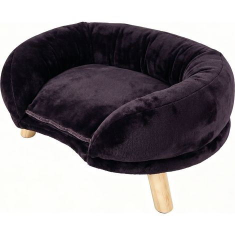 Canapé pour chat compact et antidérapant, tissu résistant aux griffures, dossier enveloppant et structure silencieuse, pour salon, chambre ou balcon, brun  CHICFURN (1/5)