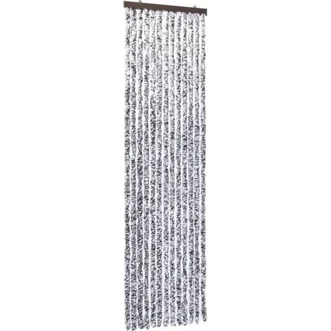 Moustiquaire marron et beige, 56 x 185 cm, en chenille (1/5)
