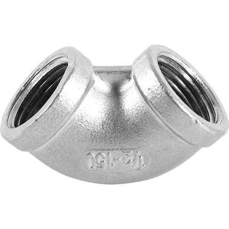 Coude à 90° en acier inoxydable, filetage femelle DN15 pour raccordement de tuyaux 1/2" (1/5)