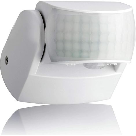 Außenbewegungsmelder IP65, Wandaufbaumontage, Programmierbar, 12m/180° - 3m/360°, LED adaptiert, Infrarotsensor mit 2 Sensoren