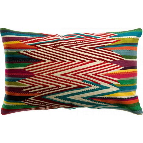 VIVARAISE - Coussin brodé Zuma - Multicolore - Coton et acrylique - Vivaraise (1/4)