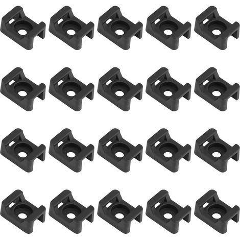 Kabelbinderhalter, 100 Stück, M5-Schraublochbasis, 23 x 16 x 9 mm mit fester Basis zur Kabelführung, ideal für Zuhause/Büro/Außenbereich/Garten