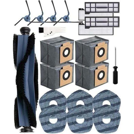 Pack de 21 Zubehör für robot aspirador Eufy X10 Pro Omni, XU, 1 cepillo giratorio, 4 cepillos laterales, 4 bolsas de aspiración - (1/4)