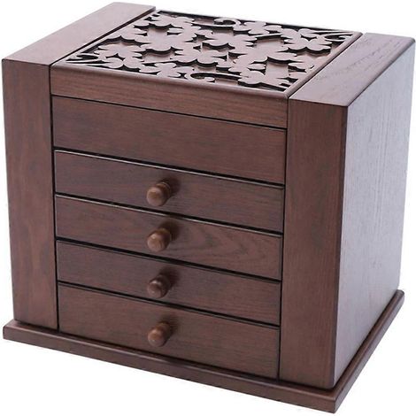 Meuble de rangement pour bijoux et maquillage de bureau style rétro à 5 tiroirs --- (1/5)