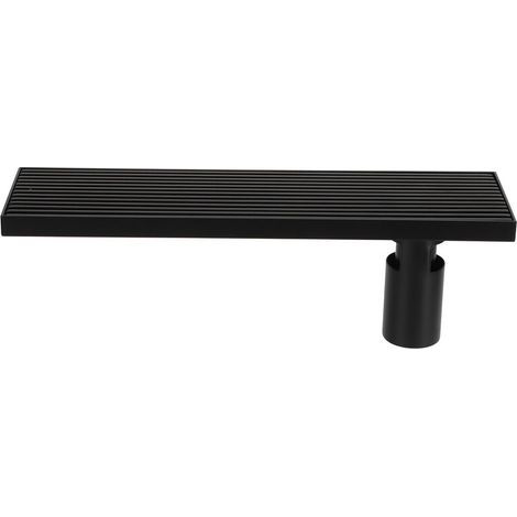 30 cm langer linearer Duschablauf aus Edelstahl 304 für Badezimmer mit mattschwarzer Abdeckung (1/5)