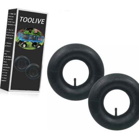 Lot de 2 pneus 3.50-8 pour diable – 350 x 100 mm – Pneu sans jante ni chambre à air – Capacité de charge 130 kg – Profil antidérapant