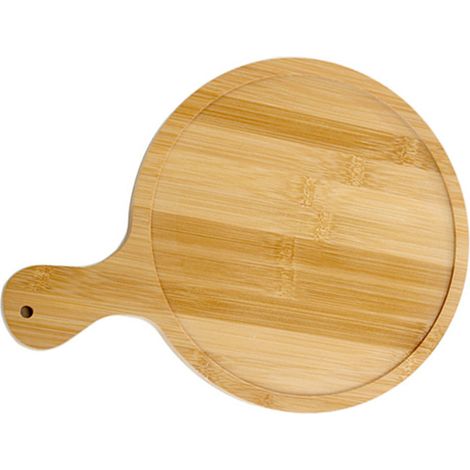 Plateau à pizza en bois de bambou, texture transparente, toucher agréable, rond, 15 cm pour pizzas de 12,5 cm (1/5)