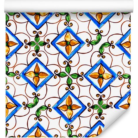 Carta da parati con motivo a mosaico orientale per soggiorno e camera da letto, 50x1000 cm. (1/5)