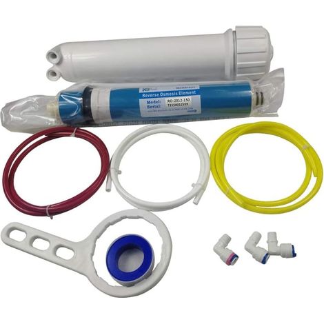 150GPD Reverse Osmosis Membrane Housing Kit with 1/4 Quick Connector and Check Valve for Residential Water Filtration System (1/4)