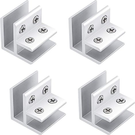 Serre-Joint En Verre - Alliage D'aluminium Avec Coussinets En Caoutchouc - Pour Balustrades Escaliers Et Balcons - Lot De 4 Pièces (1/5)
