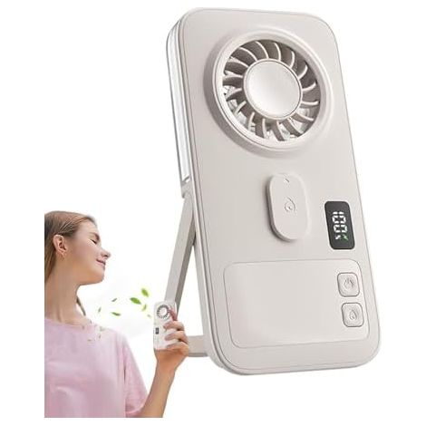 Genérico Nebelventilator, Handbetrieb, batteriebetrieben, Design, tragbarer Ventilator, erfrischend, für den Schreibtisch, für Zuhause, Büro, Innenbereich, Außenbereich, Sommer, Camping, Wandern (1/5)