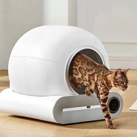 Bac à Litière Intelligent pour Chat, Entièrement existent, Grande Capacité, Semi-Fermé, Toilettes Intelligentes, Télécommande (1/5)