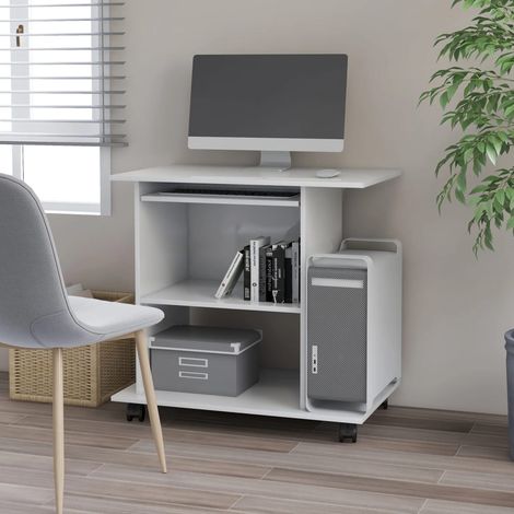 vidaXL Scrivania ad Angolo Bianca 80x50x75 cm in Legno Multistrato