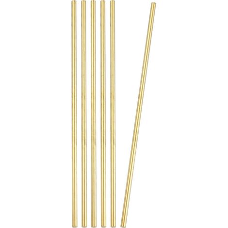 6 Round Brass Rods, Diameter 4 mm, Length 18 cm/7.09 Inch, Solid Brass Bars, H59 for DIY, Jewellery, Plating, Repair, Science Classes, Brass Colour (1/5)