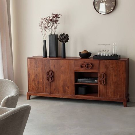 Buffet 3 portes en bois d'acacia Quilla (1/5)