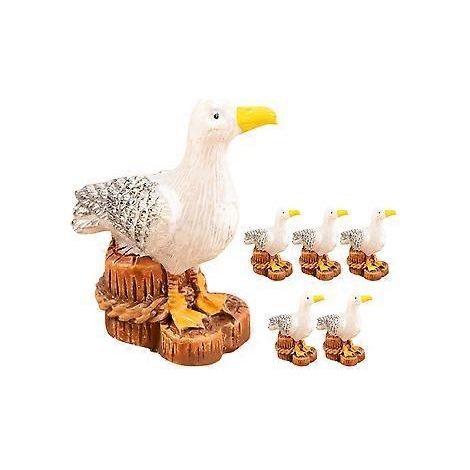 6 Miniatur-Möwenfiguren, Vogel-Minifiguren, Gartendekoration, Mikro-Landschaftsdekoration