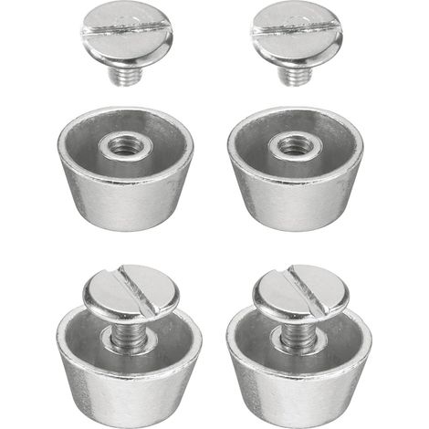4 Ensemble Rivets Stud Sac à Main Pieds 1/2" Rivets à Tête Plate à Visser en Alliage pour Sac en Cuir Fourre-Tout Vêtements DIY, Tonalité Argentée (1/5)
