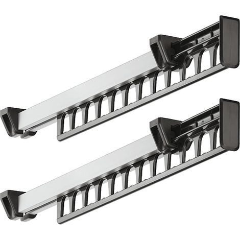 2 Pcs Porte-vtements Armoire Garde-robe Extractible Coulissant Pour Cintre Support Portemanteau For Pour 12 Cintres Longueur 312 Mm (1/4)