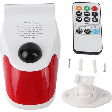 Ortviai Alarme Solaire avec Détecteur PIR, Haut-Parleur Vocal 120 dB, 3 Modes & Réglage Sensibilité, IP65