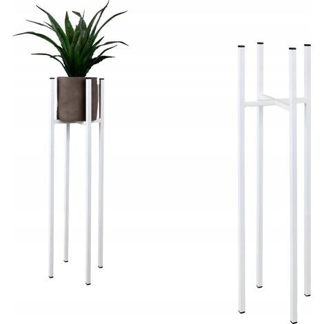 Soporte para maceta de metal blanco estilo loft tulle M MAX, maceta de 18,5 cm. (1/5)