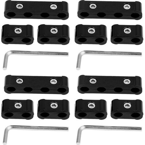 Separator of wire of spark plug ignition aluminum alloy, 12 pieces, separator of engine of 8mm 9mm 10mm (black) (1/5)