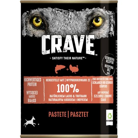 Crave Pastete Hundenassfutter Adult 400 g Lachs & Truthahn (1/2)