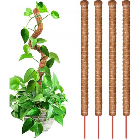 Lot de 3 poteaux en mousse de coco de 120 cm, piquets de plantes pliables pour plante Monstera pour la croissance des plantes grimpantes (1/5)