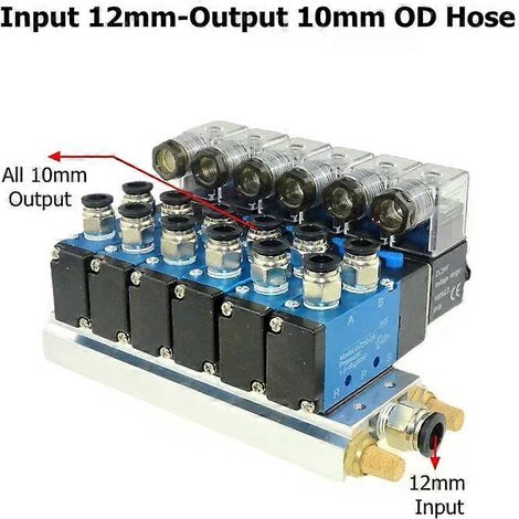 Bloc de vannes électromagnétiques pneumatiques 4V210-08 avec silencieux, base de raccord, collecteur multivoies, 12/24 V 110/220 V, tuyau de 6 mm ou 8 mm. 110 V CA (1/5)