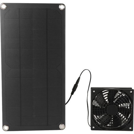 Kit de ventilateur de panneau solaire 20W alimenté Mini Portable pour échappement de fenêtre de maison d'animal familier de poulailler de serre (1/5)