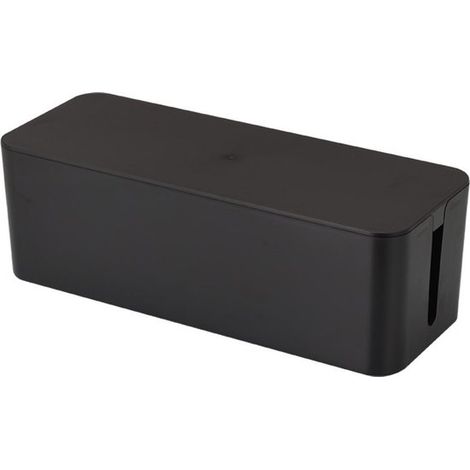 Boîte de rangement pour câbles - Cache-câbles pour multiprise - Organisateur de câbles - Boîte de dérivation - Rangement électrique - 40 cm - Noir (1/3)