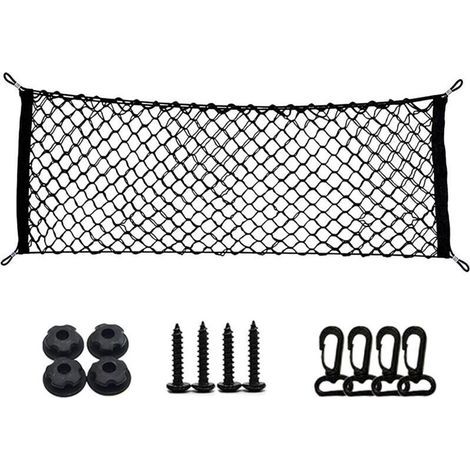 40 x 110 cm Filet de Rangement pour Coffre de Voiture, Grande Taille Filet de Coffre de Voiture, Filet d'accessoires de Voiture, Filet pour Bagages d'enfants, pour SUV, Camion Noir avec 4 Croc (1/5)