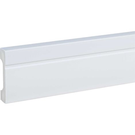 PROVISTON Sockelleiste 18 x 80 x 2000 mm Moderne Fußleiste eckiges Profil Hochwertige Fußleiste Kunststoff Weiß Wasserfest, Robust und Langlebig (1/5)