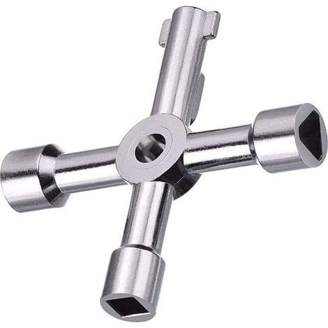 1 Clé Multifonction 4 Voies Alliage De Zinc Pour Armoire Électrique Gaz Eau Ascenseur