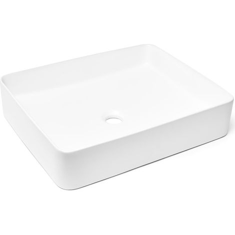 Swiss Aqua Technologies Infinitio Aufsatzwaschbecken 50 x 40 x 11 cm, ohne Überlauf, Matt weiß (SATINF5040M) (1/5)