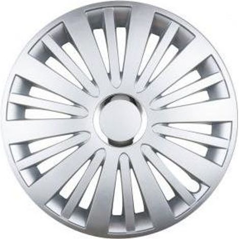 4 enjoliveurs argentés 14 pouces, cache-moyeux, garnitures de roue, FALCON 14 LEOPLAST