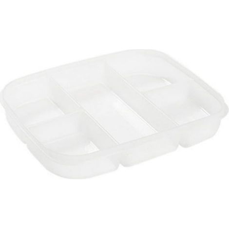 1 Plateau de service carré, 5 ou 6 compartiments, avec couvercle, rangement alimentaire, pour réfrigérateur et cuisine (1/5)