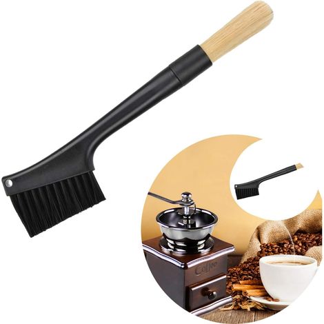 Double Head Coffee Grinder Cleaning Brush, Dusting Espresso Brush Accessories for Barista Home Kitchen Coffee Bean Cafe Tool