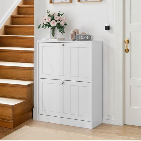 mobile contenitore scarpe 60 cm bianco doppia ribalta OKMYHOME (1/5)