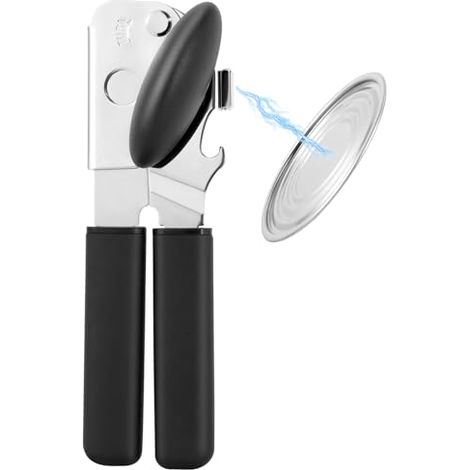 Ouvre-boîte manuel avec aimant de levage - Robuste - Bord lisse - Pour personnes âgées - Lame de coupe tranchante et durable - Bouton de rotation facile - Décapsuleur multifonction (1/5)