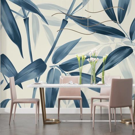 Papier Peint Japonais – Bambous Indigo - 150 x 250 cm (1/2)