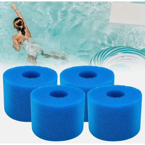 Lot de 4 filtres en mousse pour piscine Intex Type S1 - Filtres en mousse pour spas et piscines - Réutilisables et lavables - Éponge filtrante type S1 (4 pièces) (1/5)