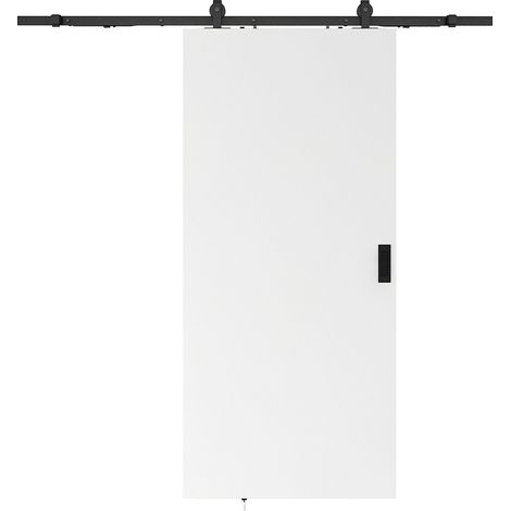 Porte coulissante avec système en applique - H205 x L83 cm - MDF + PVC Blanc - VARIN II (1/4)