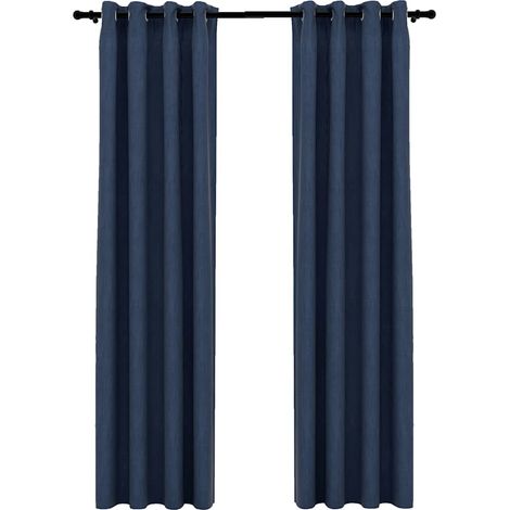 Maison Exclusive - Verdunkelungsvorhänge Ösen Leinenoptik 2 Stk.