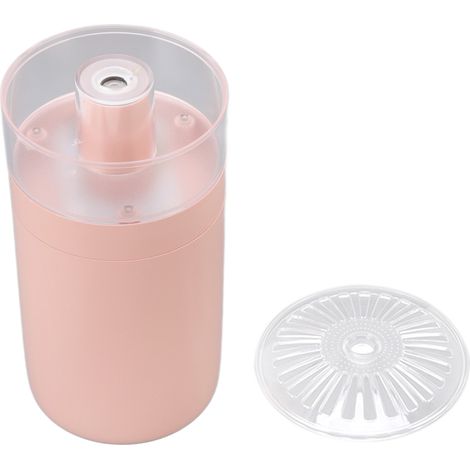 Mini humidificateur portable 250 ml, alimenté par USB, en cristal rose, idéal pour la voiture, le bureau, la chambre ou le salon. (1/5)