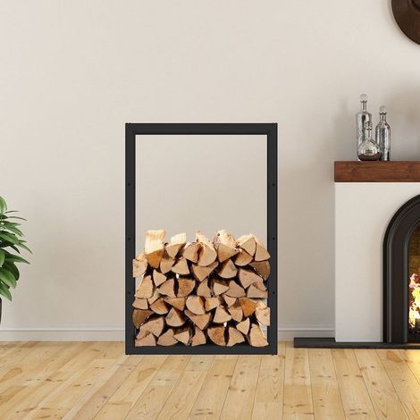 Le Poisson Qui Jardine – Range bûches intérieur 70 x 45 cm – Rangement bois de chauffage noir – Matériaux durables – Accès facile au bois (1/4)