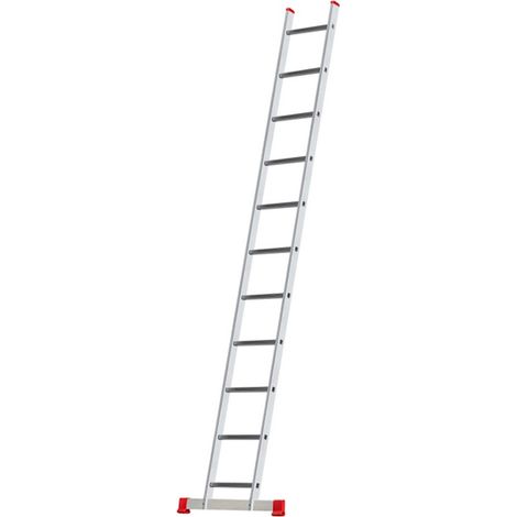 Monmobilierdesign – Échelle simple en aluminium 11 marches – Charge maximale 150 kg – Antidérapante et légère – Conforme norme EN 131